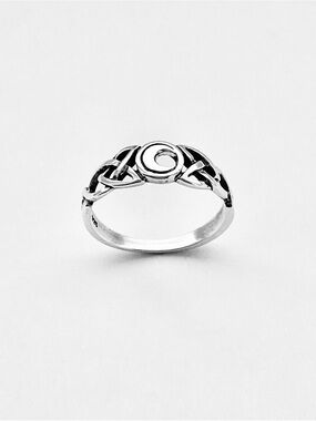 Sterling Silver Celtic Moon Ring, Celtic Ring